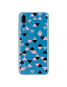 Coque Huawei P20 Pro Triangles Pink Rose Noir...