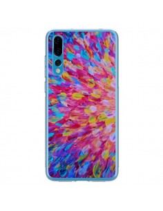 Coque Huawei P20 Pro Fleurs Bleues Roses Splash - Ebi...