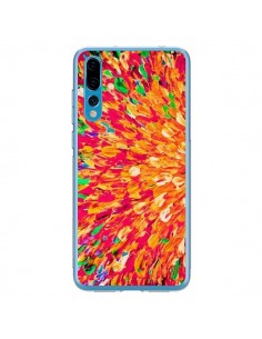 Coque Huawei P20 Pro Fleurs Oranges Neon Splash - Ebi...