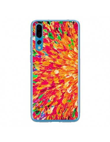 Coque Huawei P20 Pro Fleurs Oranges Neon Splash - Ebi Emporium