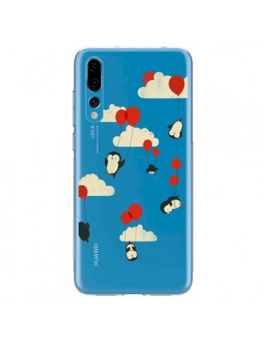 Coque Huawei P20 Pro Pingouin Ciel Ballons Transparente - Jay Fleck