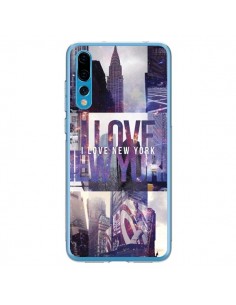 Coque Huawei P20 Pro I love New Yorck City violet -...
