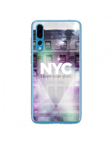 Coque Huawei P20 Pro I Love New York City Violet Vert - Javier Martinez