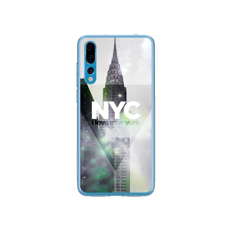 Coque Huawei P20 Pro I Love New York City Gris Violet Vert - Javier Martinez