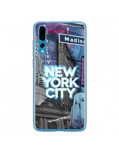 Coque Huawei P20 Pro New York City Buildings Bleu - Javier Martinez