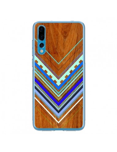 Coque Huawei P20 Pro Azteque Arbutus Blue Bois Aztec Tribal - Jenny Mhairi