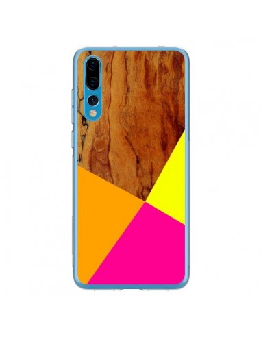 Coque Huawei P20 Pro Wooden Colour Block Bois Azteque Aztec Tribal - Jenny Mhairi