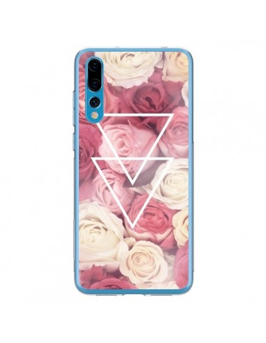 Coque Huawei P20 Pro Roses Triangles Fleurs - Jonathan Perez