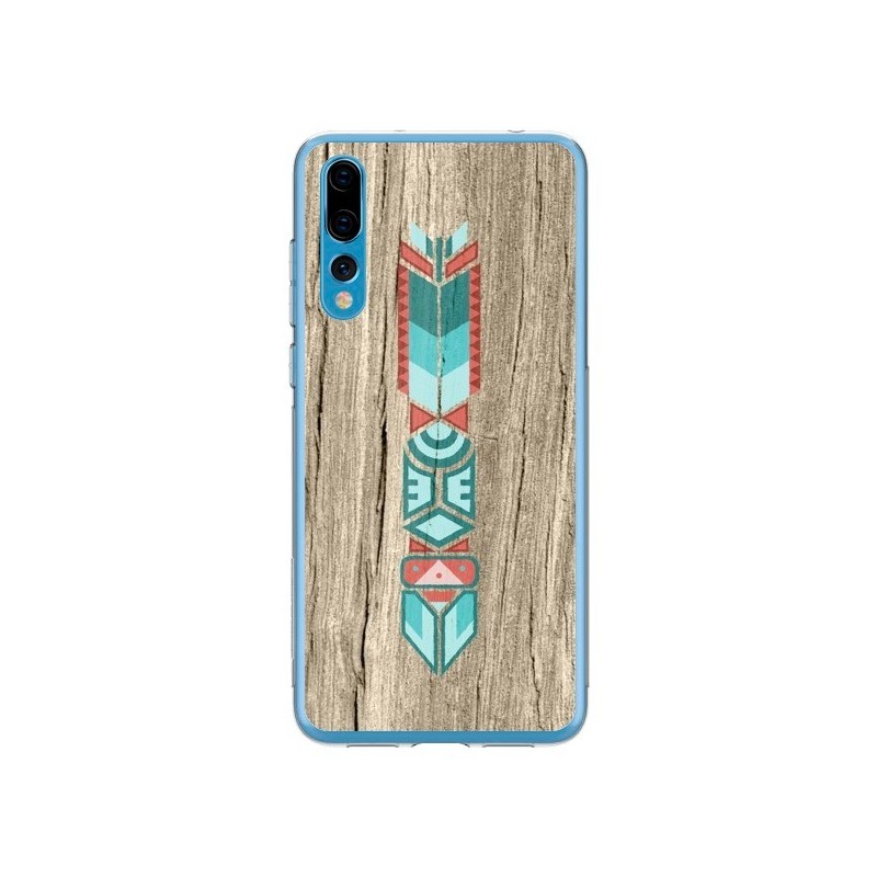 Coque Huawei P20 Pro Totem Tribal Azteque Bois Wood - Jonathan Perez