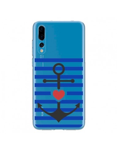 Coque Huawei P20 Pro Mariniere Ancre Marin Coeur Transparente - Jonathan Perez