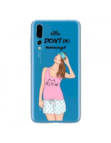 Coque Huawei P20 Pro I Don't Do Mornings Matin Transparente - kateillustrate