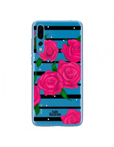 Coque Huawei P20 Pro Roses Rose Fleurs Flowers Transparente - kateillustrate