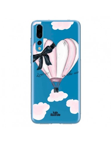 Coque Huawei P20 Pro Love is in the Air Love Montgolfier Transparente - kateillustrate