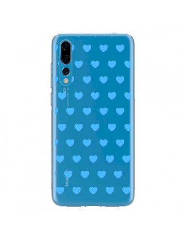 Coque Huawei P20 Pro Coeur Heart Love Amour Bleu Transparente - Laetitia