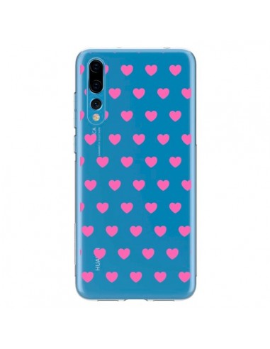 Coque Huawei P20 Pro Coeur Heart Love Amour Rose Transparente - Laetitia