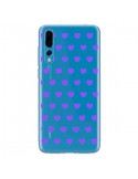 Coque Huawei P20 Pro Coeur Heart Love Amour Violet Transparente - Laetitia