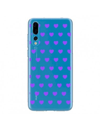 Coque Huawei P20 Pro Coeur Heart Love Amour Violet Transparente - Laetitia