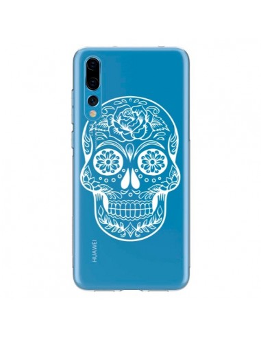 Coque Huawei P20 Pro Tête de Mort Mexicaine Blanche Transparente - Laetitia