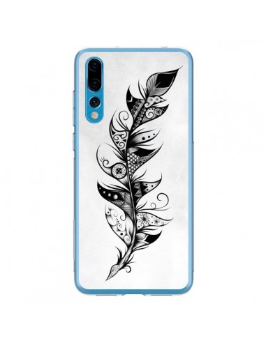 Coque Huawei P20 Pro Feather Plume Noir et Blanc - LouJah