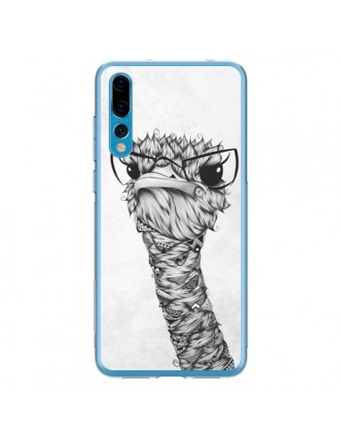 Coque Huawei P20 Pro Ostrich Autruche Noir et Blanc - LouJah
