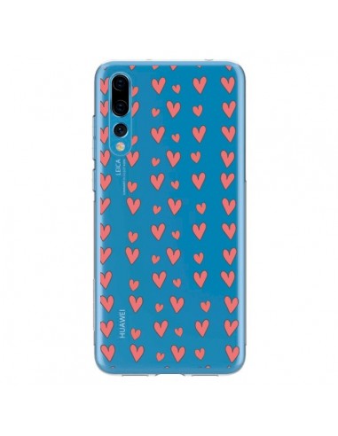 Coque Huawei P20 Pro Coeurs Heart Love Amour Rouge Transparente - Petit Griffin