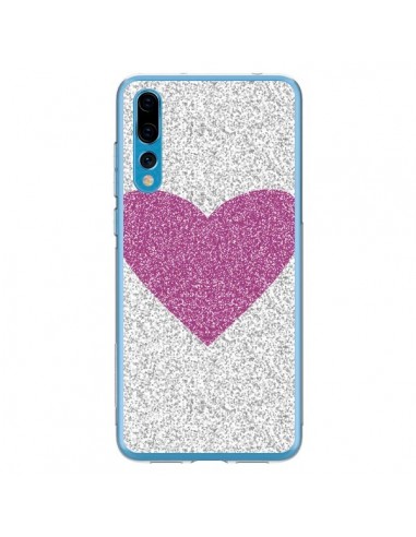 Coque Huawei P20 Pro Coeur Rose Argent Love - Mary Nesrala