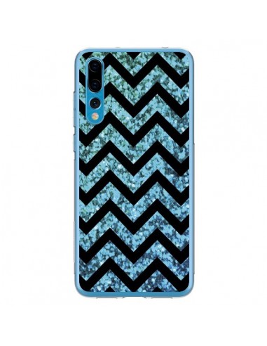 Coque Huawei P20 Pro Chevron Aqua Sparkle Triangle Azteque - Mary Nesrala