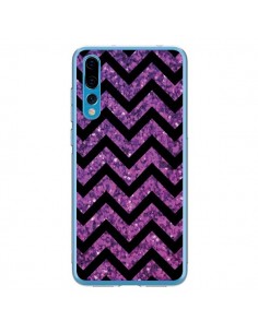 Coque Huawei P20 Pro Chevron Purple Sparkle Triangle...