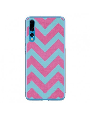 Coque Huawei P20 Pro Strawberry Chevron Rose Bleu - Mary Nesrala