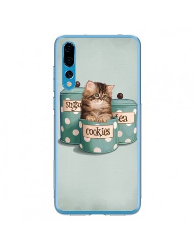 Coque Huawei P20 Pro Chaton Chat Kitten Boite Cookies Pois - Maryline Cazenave