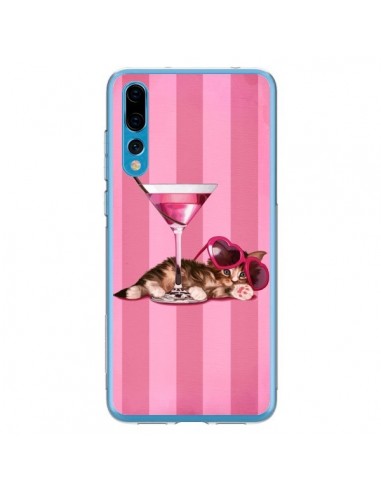 Coque Huawei P20 Pro Chaton Chat Kitten Cocktail Lunettes Coeur - Maryline Cazenave