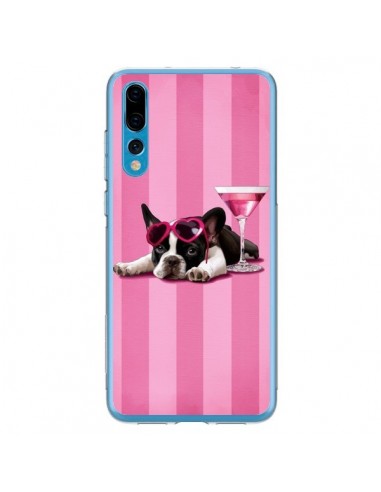Coque Huawei P20 Pro Chien Dog Cocktail Lunettes Coeur Rose - Maryline Cazenave