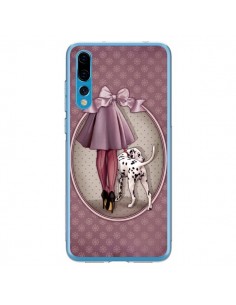 Coque Huawei P20 Pro Lady Chien Dog Dalmatien Robe Pois -...