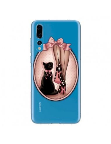 Coque Huawei P20 Pro Lady Chat Noeud Papillon Pois Chaussures Transparente - Maryline Cazenave