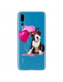 Coque Huawei P20 Pro Chien Dog Ballon Lunettes Coeur Rose Transparente - Maryline Cazenave