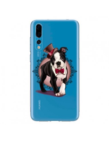 Coque Huawei P20 Pro Chien Bulldog Dog Gentleman Noeud Papillon Chapeau Transparente - Maryline Cazenave