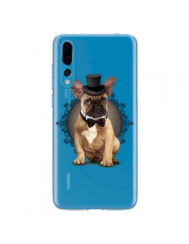 Coque Huawei P20 Pro Chien Bulldog Noeud Papillon Chapeau Transparente - Maryline Cazenave