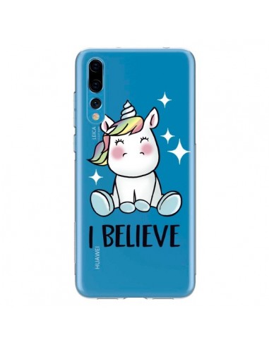 Coque Huawei P20 Pro Licorne I Believe Transparente - Maryline Cazenave