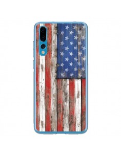 Coque Huawei P20 Pro Drapeau USA Vintage Bois Wood -...