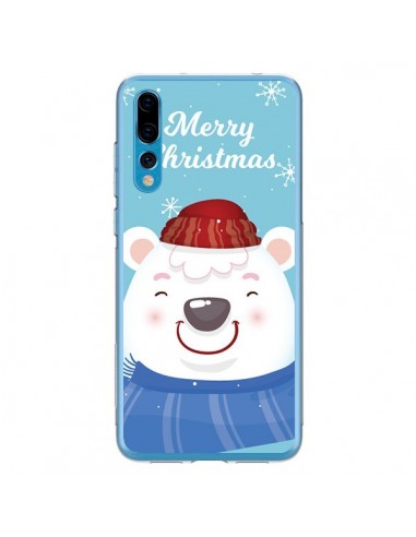 Coque Huawei P20 Pro Ours Blanc de Noël Merry Christmas - Nico