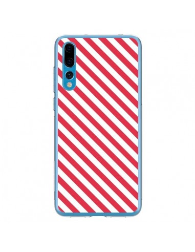 Coque Huawei P20 Pro Bonbon Candy Rose et Blanche Rayée - Nico