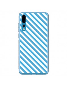 Coque Huawei P20 Pro Bonbon Candy Bleue et Blanche Rayée...
