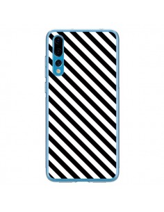 Coque Huawei P20 Pro Bonbon Candy Noire et Blanche Rayée...