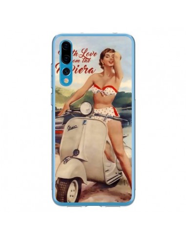 Coque Huawei P20 Pro Pin Up With Love From the Riviera Vespa Vintage - Nico