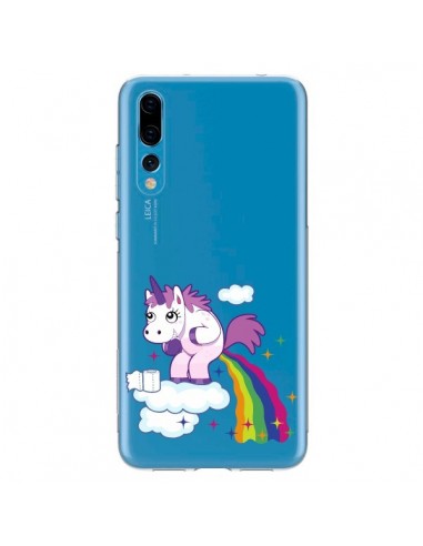 Coque Huawei P20 Pro Licorne Caca Arc en Ciel Transparente - Nico