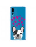 Coque Huawei P20 Pro Bulldog Français Coeurs Chien Transparente - Pet Friendly
