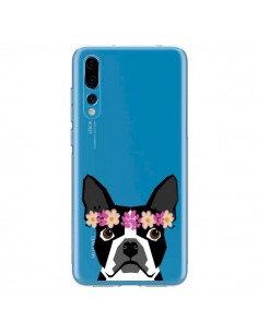 Coque Huawei P20 Pro Boston Terrier Fleurs Chien...