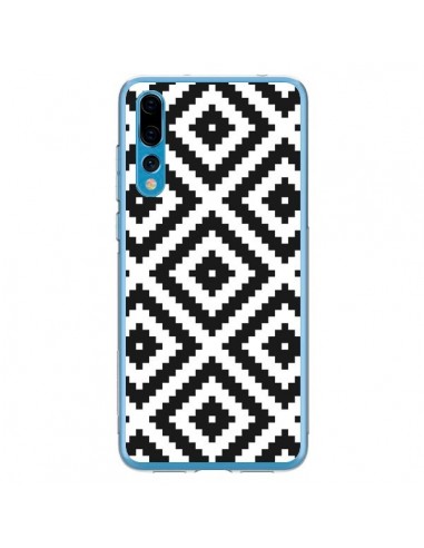 Coque Huawei P20 Pro Diamond Chevron Black and White - Pura Vida