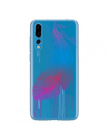 Coque Huawei P20 Pro Plume Feather Arc en Ciel Transparente - Rachel Caldwell