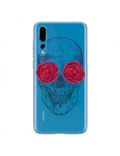 Coque Huawei P20 Pro Tête de Mort Rose Fleurs...